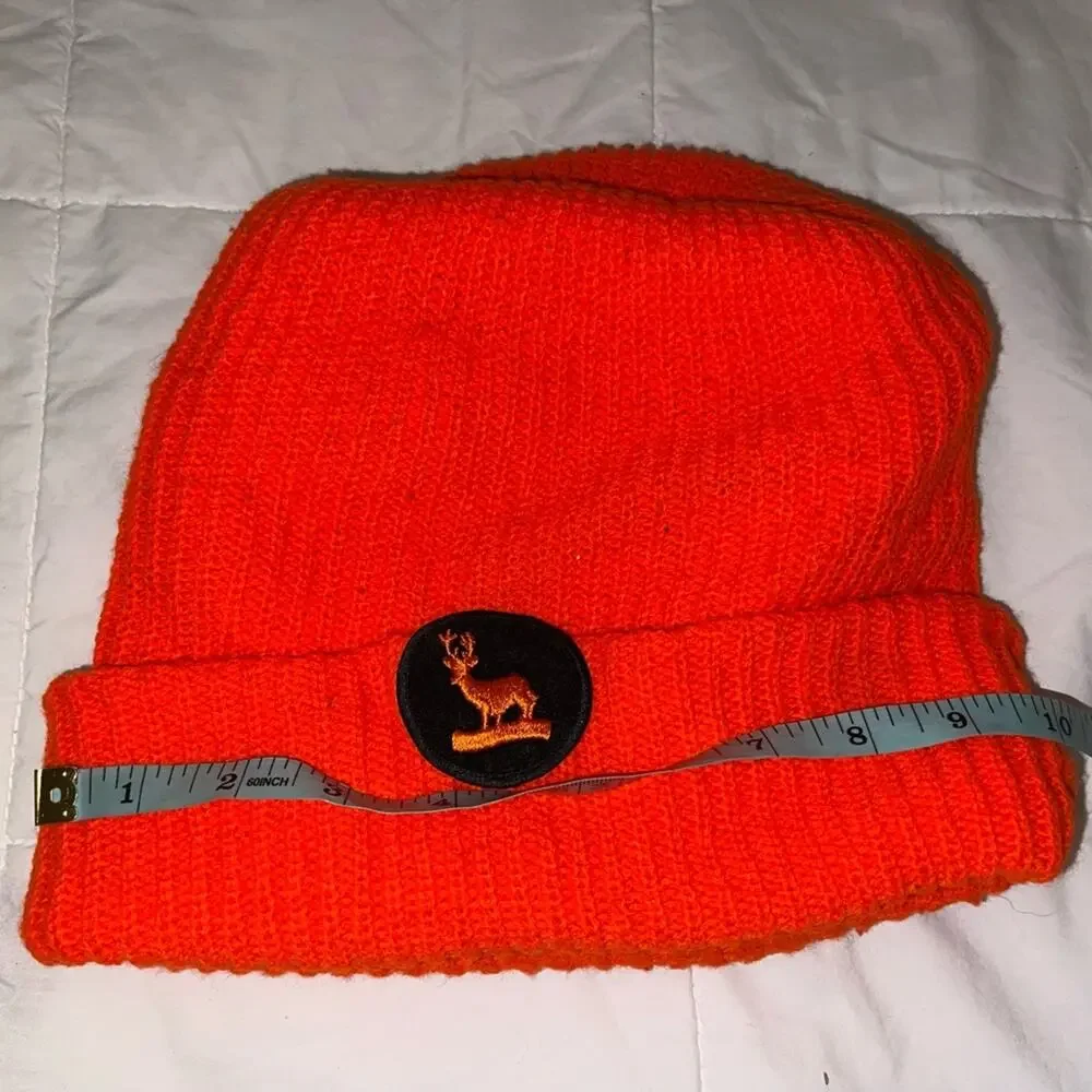 Orange Knit Beanie w/ Deer Logo • Hunting
